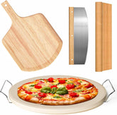 Gyreuni round 13 inch pizza stone for evenly crisp crust at home.