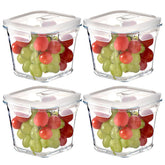 H.JSS WDJS 4 Cup Square Glass Container with lid for fresh leftovers.