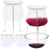 Haawooky strainer stand in white and silver for precise filtration.