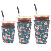 Haevola Bloom Garden exclusive design coffee sleeve keeps drinks cold and hands dry
