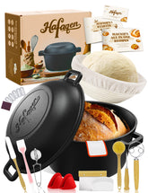 Hafaqen 5 qt cast iron Dutch oven with lid for even heat and crusty bread
