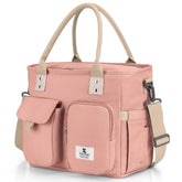 Hafmall 16L pink lunch bag open top shows spacious interior for meals on the go