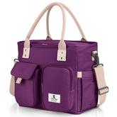 Hafmall insulated lunch bag purple wide opening for easy packing at work or school.