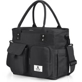 Hafmall large insulated lunch bag with front pocket for organized packing.