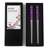 Hagary cherry blossom pattern chopsticks close-up for elegant dining.
