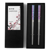 Hagary Cherry Blossom Rainbow Chopsticks front view for elegant everyday dining