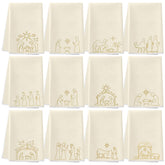 Hahafelt nativity scene kitchen towels 12-pack for festive kitchen decor and everyday drying.