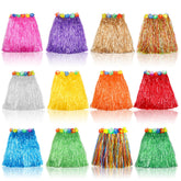 Hajoyful grass skirt for kids with hibiscus accents for tropical luau looks.