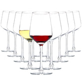 HAKEEMI 12oz wine glasses with stems, clear and elegant for entertaining guests.