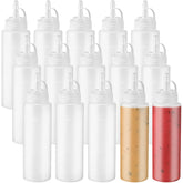 Hamiggaa 15-pack 8oz squeeze bottles with twist-cap for tidy kitchen storage