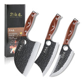 Hammer Iron Alley 3pc butcher knife set close-up blades for precision cutting