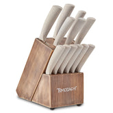 Hampton Forge Harvest 13pc block set front view with stainless blades for versatile kitchen tasks.
