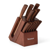 Hampton Forge Raintree Copper 13-Piece Block Set top view with rustic copper accents
