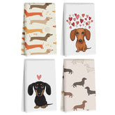 Hanamiya Na dachshund kitchen towel with waffle weave for high absorbency