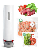 Handheld Vacuum Sealer with 30 reusable bags preserves freshness longer.