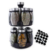 Handisen Revolving Spice Rack top view showcasing 12 glass jars for easy access