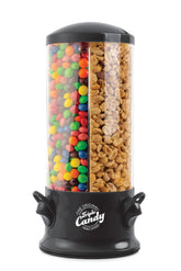 Handy Gourmet triple candy dispenser front view with three snack compartments for easy sharing.