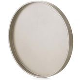 Hanobe champagne gold round tray adds sophisticated decor to living spaces.