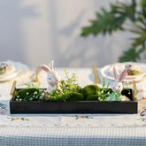 Hanobe rectangle tray with gold handles for elegant dining room entertaining