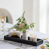 Hanobe rectangular tray black ideal for table organization and candle display.