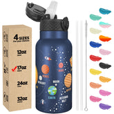 Han's Bottle Space Planet 17oz, kid-friendly insulated tumbler for hot or cold drinks.