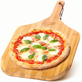 Hans Grill bamboo pizza peel 12in enables smooth oven transfers.