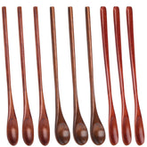 HANSGO 9pcs wooden honey spoons pack for coffee and jam stirring