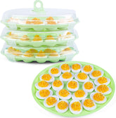 HANSGO deviled egg tray with 22 cavities keeps eggs secure during transport.