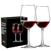 Haoxishui wine glasses with 10oz long stems, ideal for red and white wine.