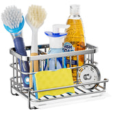 HapiRm kitchen sink caddy with three compartments keeps sponges organized on the counter.