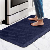 HappyTrends anti-fatigue kitchen mat offers cushioned support for long cooking sessions.