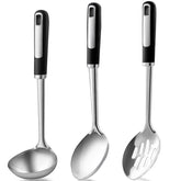 Happy Kit heavy-duty stainless steel spoons with thick construction for durable cooking and serving.