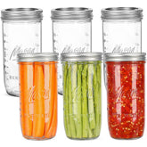 Harfuyee 24oz wide-mouth mason jar front view for versatile canning and storage.
