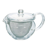 Hario ChaCha Kyusu Maru tea pot with elegant glass body for a clear, aromatic brew