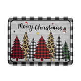 Harooni Merry Christmas Trees dish drying mat on counter absorbs water quickly to keep surfaces dry.