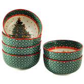 HASENSE 26oz cereal bowls with Christmas tree pattern for festive tables