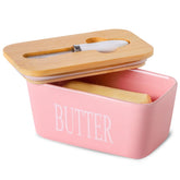 Hasense butter dish with lid in pink, 650 ml capacity for standard sticks