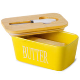 Hasense butter dish with lid on countertop, airtight storage preserves butter freshness.