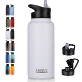 HASLE OUTFITTERS 32oz insulated bottle with stainless steel body keeps drinks cold or hot
