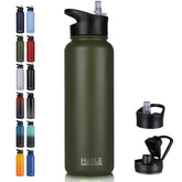HASLE OUTFITTERS 40oz bottle with straw lid for on-the-go hydration and leak-proof sipping