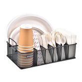 Hasuber silverware organizer with handle for easy transport and on-counter organization.