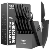 Haugo Panther knife set block with built-in sharpener for daily prep