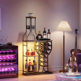 HavenlyYouth liquor cabinet 5-tier wine rack for organized bottle display.