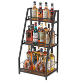 Hayexiha 3-Tier Liquor Stand with stepped display, organized bottles