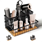 HB Design Co countertop hair tool organizer with breathable mesh for quick tool cooling.