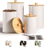 HB Design Co kitchen canisters set on countertop demonstrating compact, organized storage for dry goods
