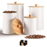 HB Design Co kitchen canisters set of 4 with textured iron finish, front view