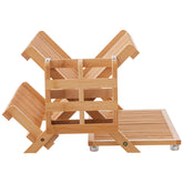 HBlife bamboo dish drying rack folding design for tidy counters