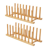 HBlife bamboo drying rack side view shows compact, dry-ready setup