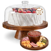 HBlife cake stand with lid 11.4-inch; clear dome keeps pastries fresh and dust-free.